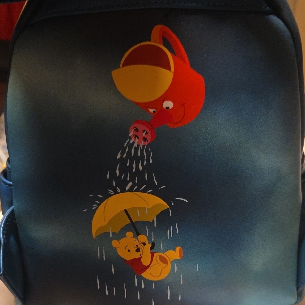 Loungefly Blue and Gold Winnie the Pooh Kids Backpack - Picture 7 of 11